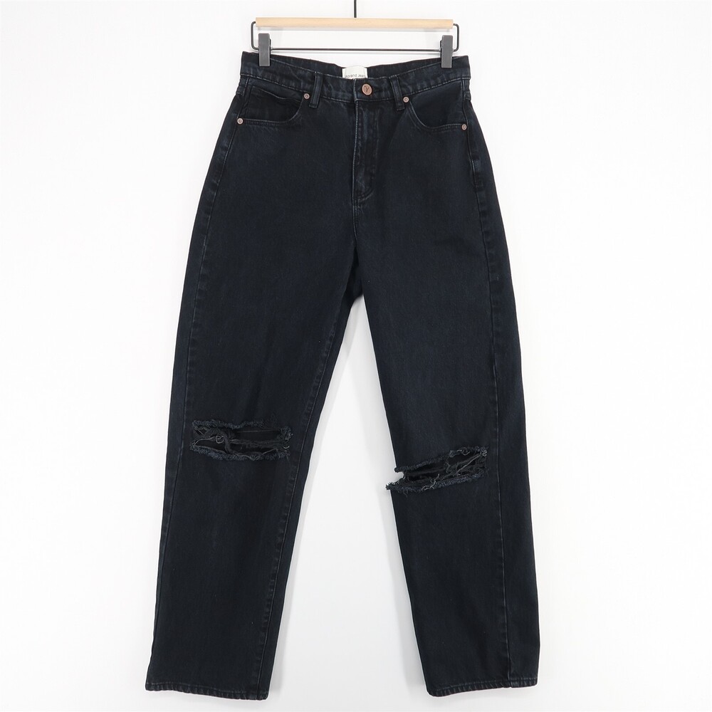 Abrand A Slouch Jeans‎ Womens 26 Black Distressed 100% Cotton High Rise